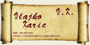 Vlajko Karić vizit kartica